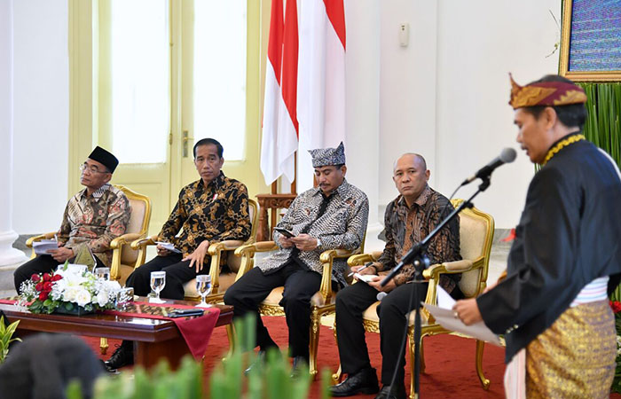 Salah satu perwakilan raja dan sultan se-Nusantara yang hadir di Istana Kepresidenan Bogor