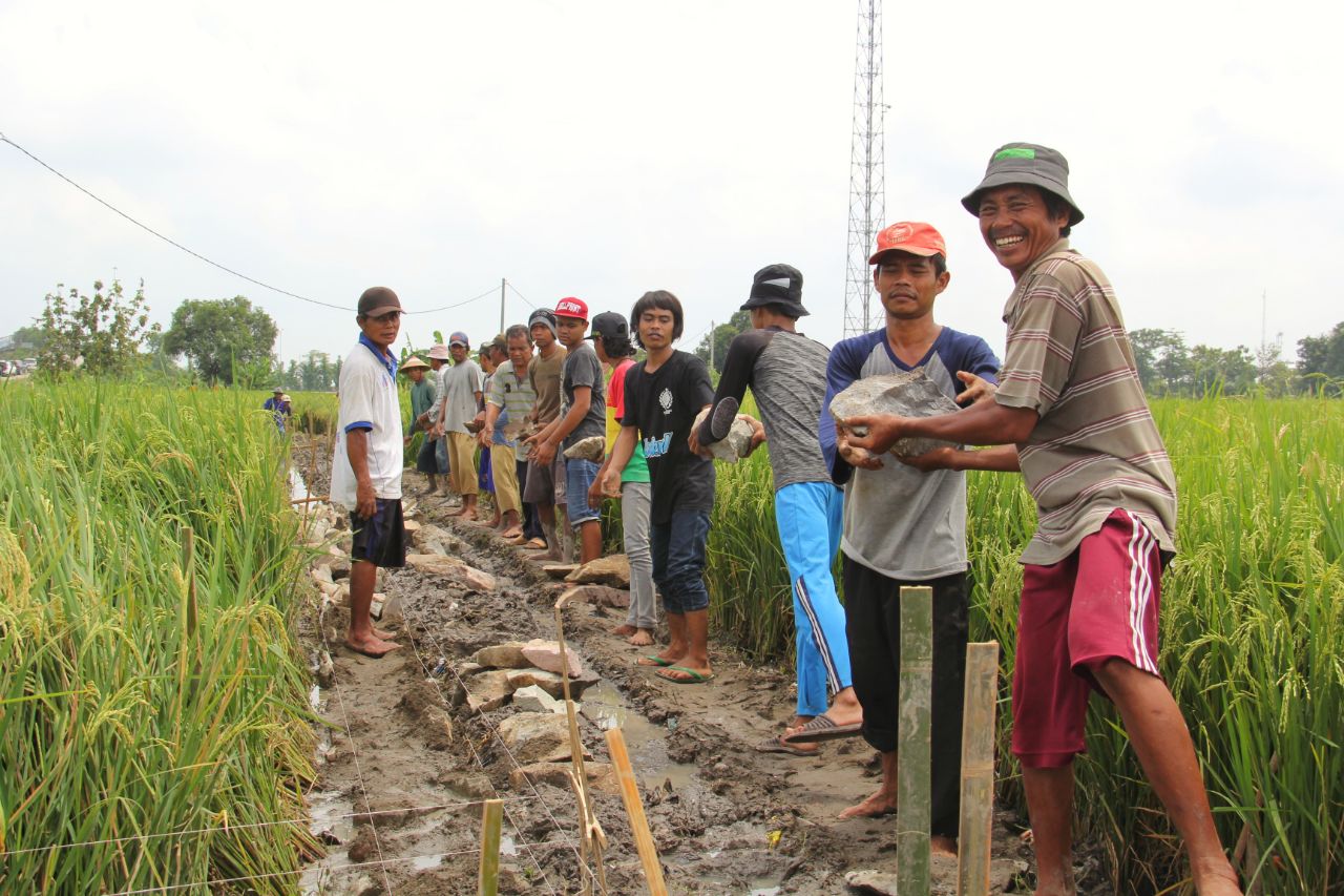 Desa Kempek, Kecamatan Gempol, Kabupaten Cirebon yang melaksanakan PKT irigasi kecil dan jalan produksi.