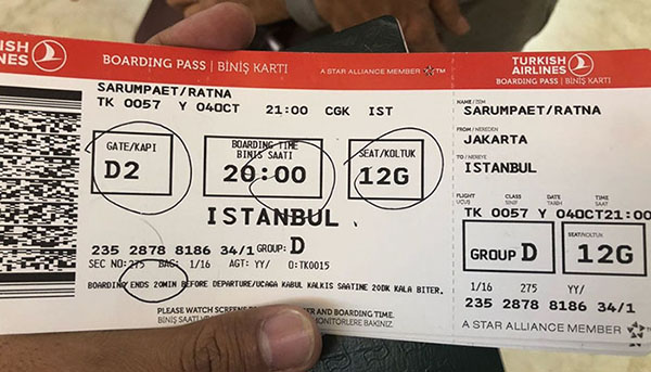 Boarding Pass Ratna Sarumpaet